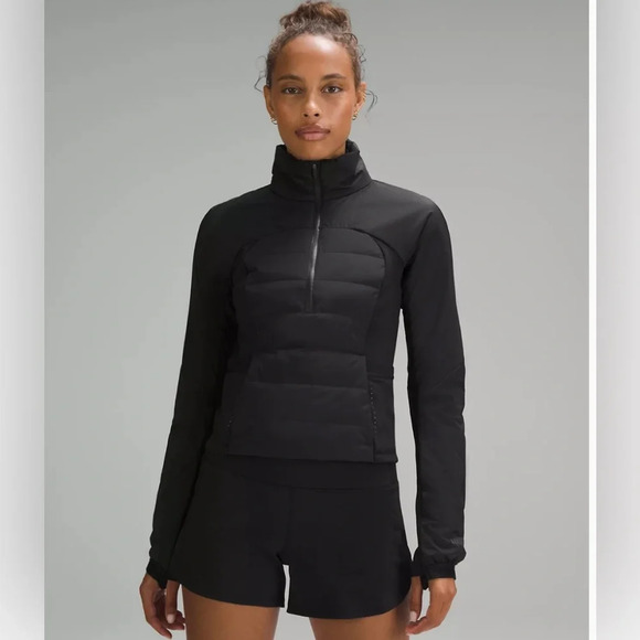 NWT Lululemon Down for It All Cropped Half-Zip Pullover in Black Size 6 - Picture 2 of 15